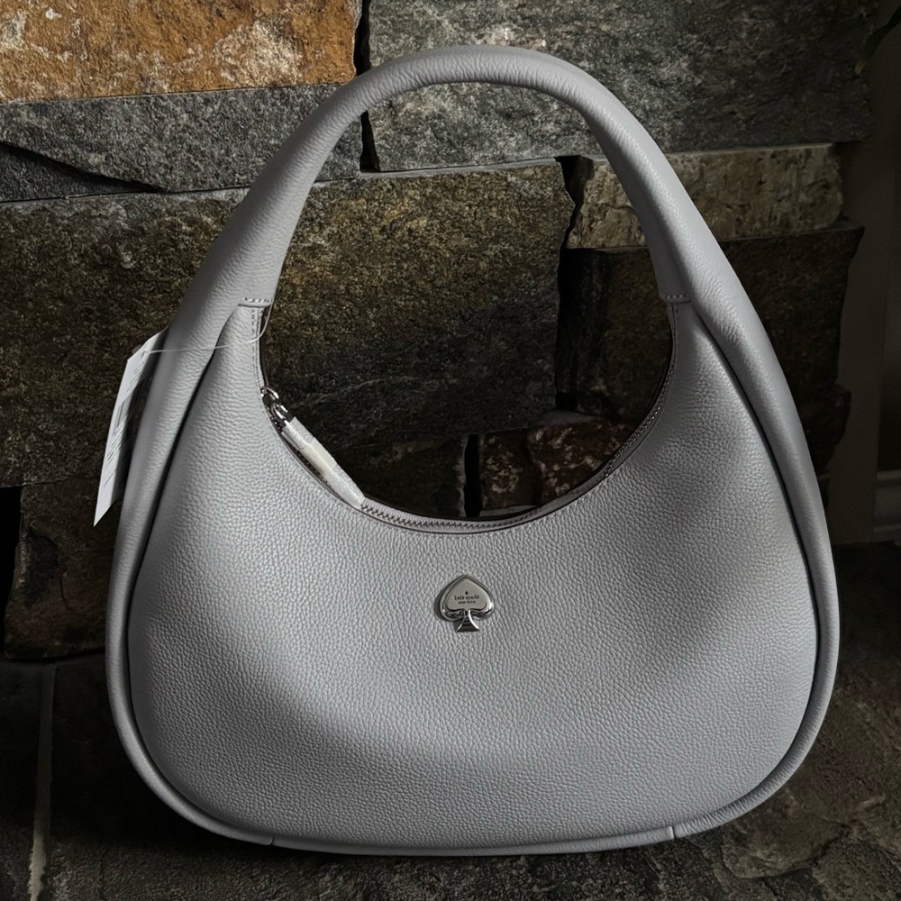 NWT Kate Spade Kayla Crescent Shoulder Bag Grey In Dust Bag XMAS Gift - Picture 14 of 15